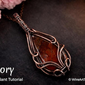 Tutoriales de WireArt: Tutorial de colgante de cabujón Glory, patrón de envoltura de alambre, fabricación de joyas DIY, tejido, envoltura, tutoriales de arte con alambre, idea de artesanía