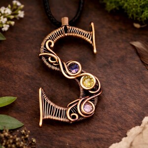WireArtTutorials Letter S pendant wire wrap tutorial, weaving pattern,DIY jewelry,crystal jewellery making, weaving,wire art tutorials image 2