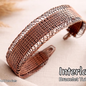 Interlace braided and woven bracelet,DIY jewelry making,wire weaving, wrapping, braiding wireart tutorials, WireArtTutorials