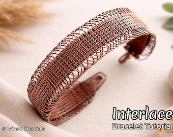Interlace braided and woven bracelet,DIY jewelry making,wire weaving, wrapping, braiding wireart tutorials, WireArtTutorials
