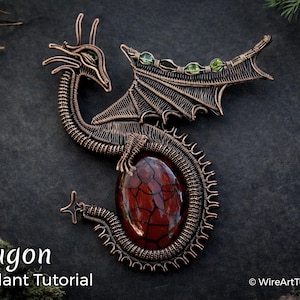 Zelfstudie draadwikkel, zelfstudie draadwikkeling, patroon van WireArtTutorials: drakenhanger, doe-het-zelf-sieraden, sieraden maken, zelfstudie draadweven