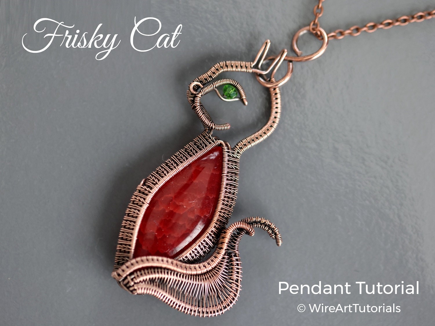 Wire wrapped cat pendant outlet