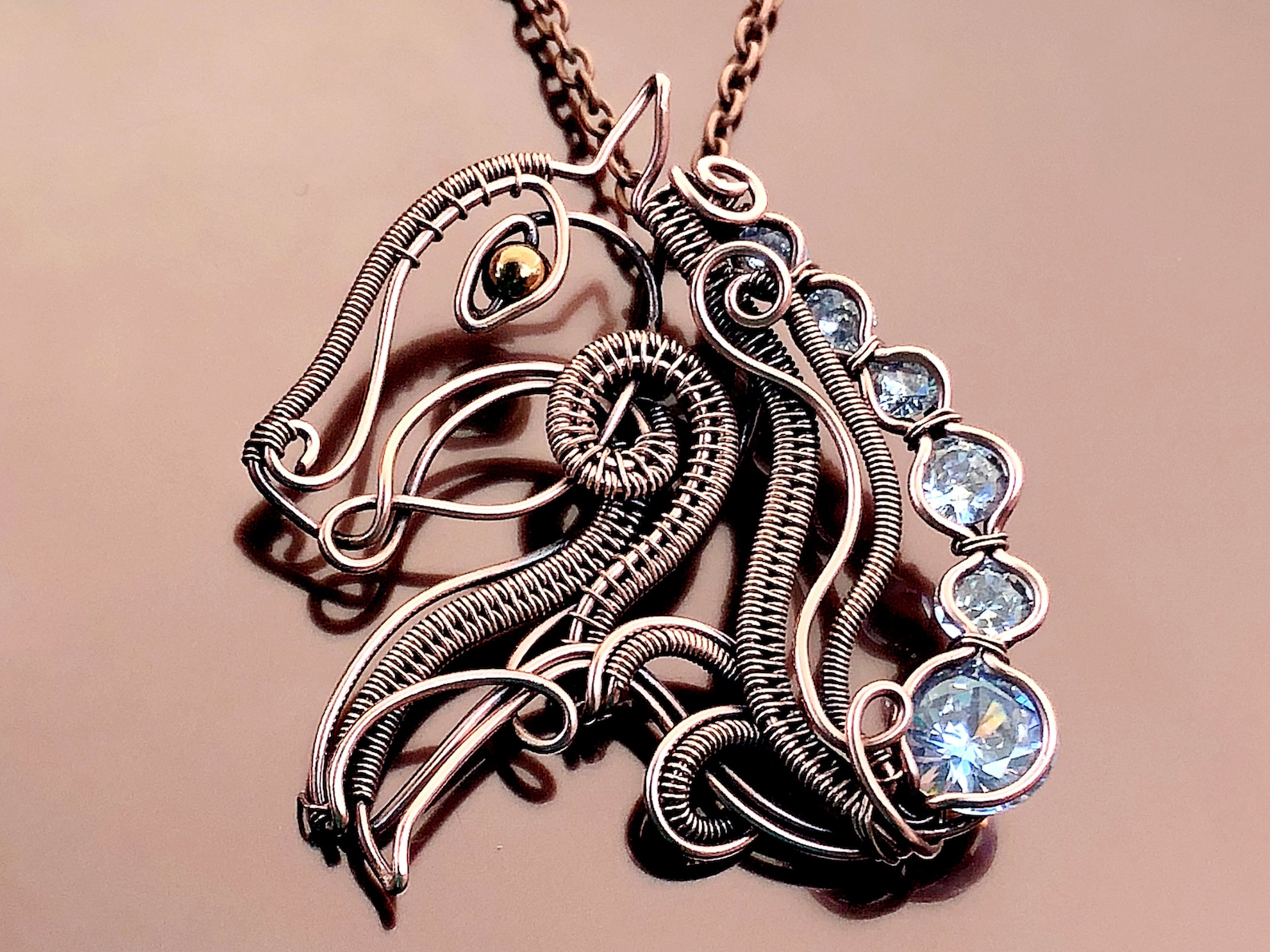 Wirearttutorials Horse Pendant Wire Wrap Tutorial Crystal Etsy