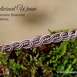 WireArtTutorials Entwined Weave bracelet wire wrap tutorial, patter, DIY jewelry making, wrapping, weaving, copper art tutorial, craft