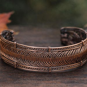 WireArtTutorials Celestial Trail bracelet wire wrap tutorial, beading patter, DIY jewelry making, weaving, copper art tutorial, weaving image 3