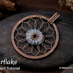 WireArtTutorials Anleitung für Sternflocken Donut, Drahtwickelmuster, DIY-Schmuckherstellung, Weben, Wickeln, Wire Art Tutorials