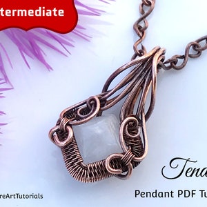 Wire wrap tutorial,wire wrapping pattern WireArtTutorials Tenderly pendant,crystal DIY jewelry making,wire weaving,wire art tutorials