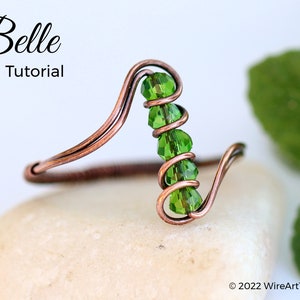 TUTORIAL Belle Ring PDF tutorial ,wire wrapped woven jewelry, bead setting, DIY jewellery making, step by step pattern, beading pattern