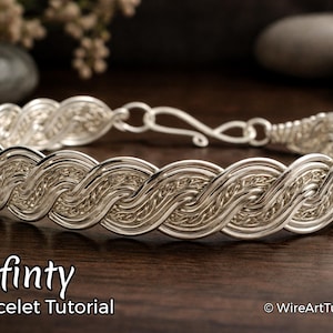 WireArtTutorials Anleitung, Infinity Armband Draht wickeln, Perlenmuster, Perlenmuster, DIY Schmuckherstellung, wickeln, flechten, silber flechten, basteln