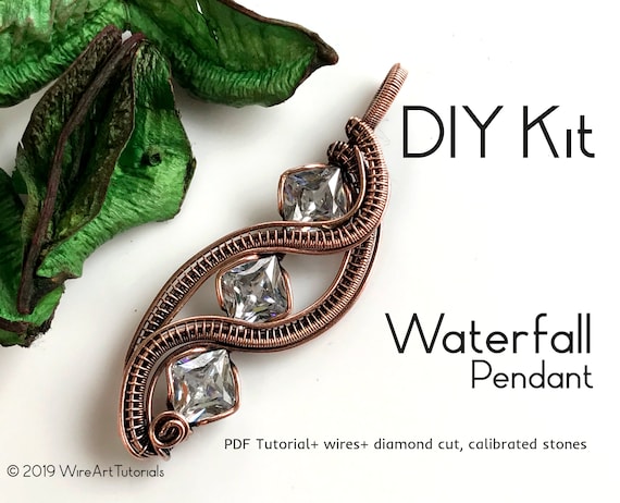 diy materials wrapping weaving jewelry making pattern FULL KIT Wonderland pendant,Marvelous rings,wire wrap tutorial PDF file