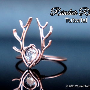 WireArtTutorials: Reindeer Ring, DIY jewelry making tutorial, wire weaving pattern, DIY craft, animal design, gift idea, step by step class