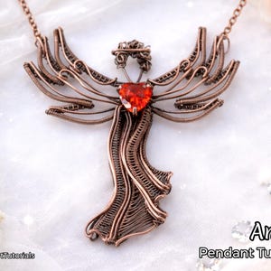 Wire wrap tutorial Angel pendant, necklace crystal DIY jewelry making, wire weaving, wire art tutorials, WireArtTutorials , wire wrapping