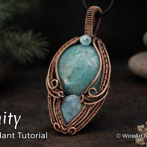 Tutoriales de arte con alambre: Tutorial de envoltura de alambre para colgante de cabujón Unity, patrón de tejido, joyería DIY, fabricación de joyas, tejido, tutoriales de arte con alambre