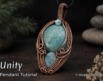 WireArtTutorials Unity Cabochon Anhänger Wire Wrap Anleitung, Webmuster, DIY Schmuck, Schmuckherstellung, Drahtkunst