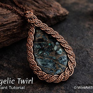 WireArtTutorials Angelic Twirl hanger tutorial, draadwikkelpatroon, doe-het-zelf sieraden maken, weven, inpakken, tutorials draadkunst, knutselidee