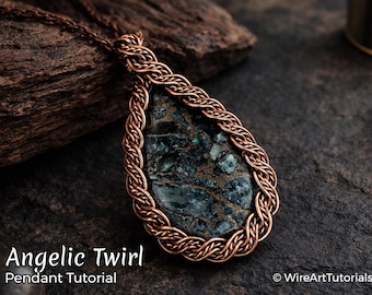 WireArtTutorials Angelic Twirlペンダントのチュートリアル、ワイヤーラップパターン、DIYジュエリー作り、織り、ラッピング、ワイヤーアートチュートリアル、クラフトアイデア