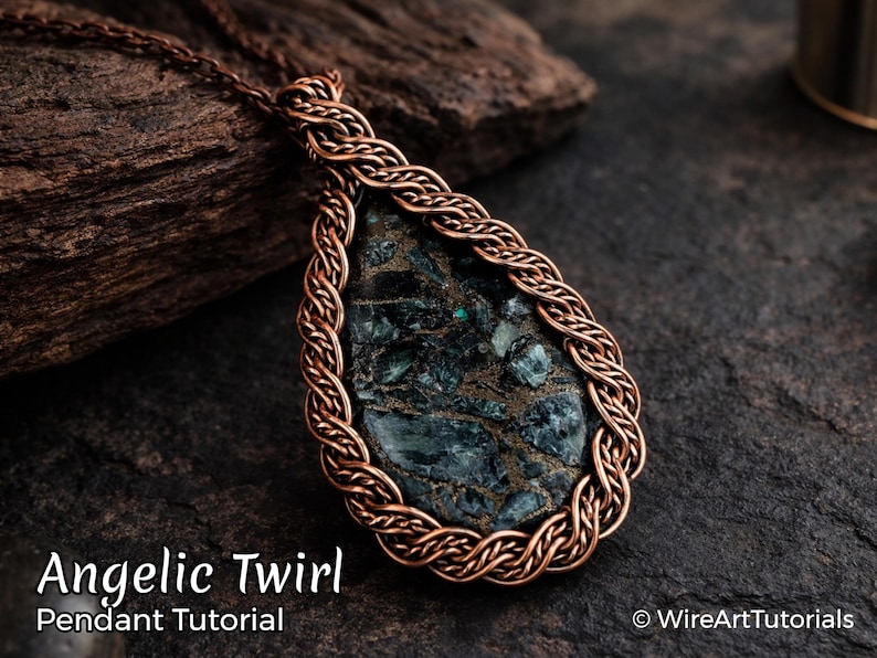 Tutorial per ciondolo Angelic Twirl WireArtTutorials, modello di avvolgimento in filo metallico, creazione di gioielli fai da te, tessitura, avvolgimento, tutorial di arte con il filo metallico, idea artigianale immagine 1