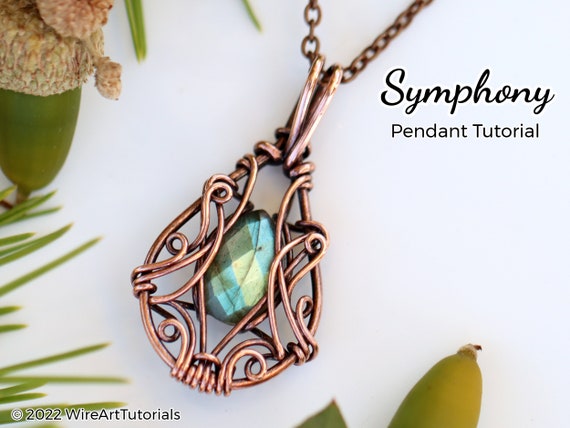 Wirearttutorials Symphony Cabochon Pendant Tutorial, Wire Wrap