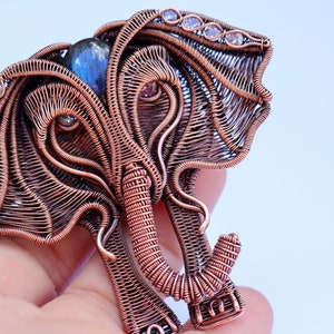 WireArtTutorials Elephant Pendant Tutorial, animal jewelry making, DIY pattern, lesson, cabochon channel setting, wire wrapping weaving image 3