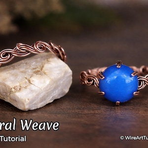 Wire Wrap Tutorial, Draht wickeln, Muster von WireArtTutorials: Blumen gewebter Ring, DIY Schmuck Schmuckherstellung, Drahtweberei Klasse