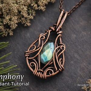 WireArtTutorials Symphony cabochon pendant tutorial, wire wrap pattern, DIY jewellery making, weaving, wrapping, wire art tutorials, craft