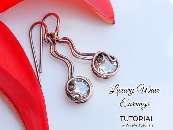 Wire Wrap Tutorial Luxury Wave Earrings, Crystal DIY Jewelry Making,wire  Weaving, Wrapping, Wire Art Tutorials, Wirearttutorials, Pattern 