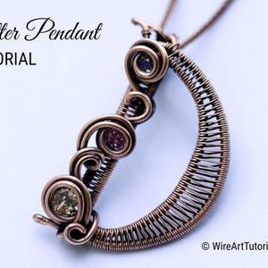 WireArtTutorials Tutorial de envoltório de fio com pingente de letra D, padrão de tecelagem, joias DIY, fabricação de joias de cristal, tecelagem, tutoriais de arte em arame