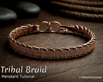 WireArtTutorials Tribal Braid Bracelet wire wrap tutorial, weefpatroon, doe-het-zelf sieraden maken, tutorials draadkunst, uniseks ontwerp