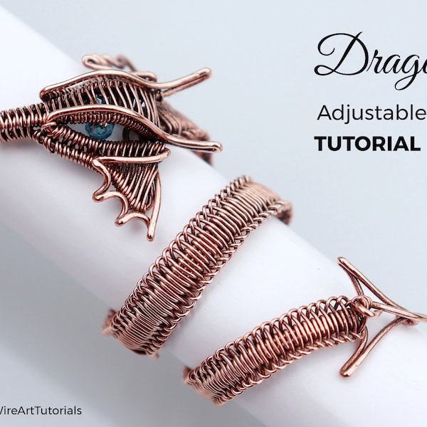 Tutorial sull'avvolgimento del filo, tutorial sull'avvolgimento del filo, modello di WireArtTutorials: Dragon Ring, creazione di gioielli fai da te, lezione di tessitura del filo