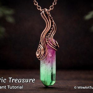 WireArtTutorials Arctic Treasure-hanger tutorial wire wrap, weefpatroon, doe-het-zelf sieraden maken, kristal setting, tutorials wire art