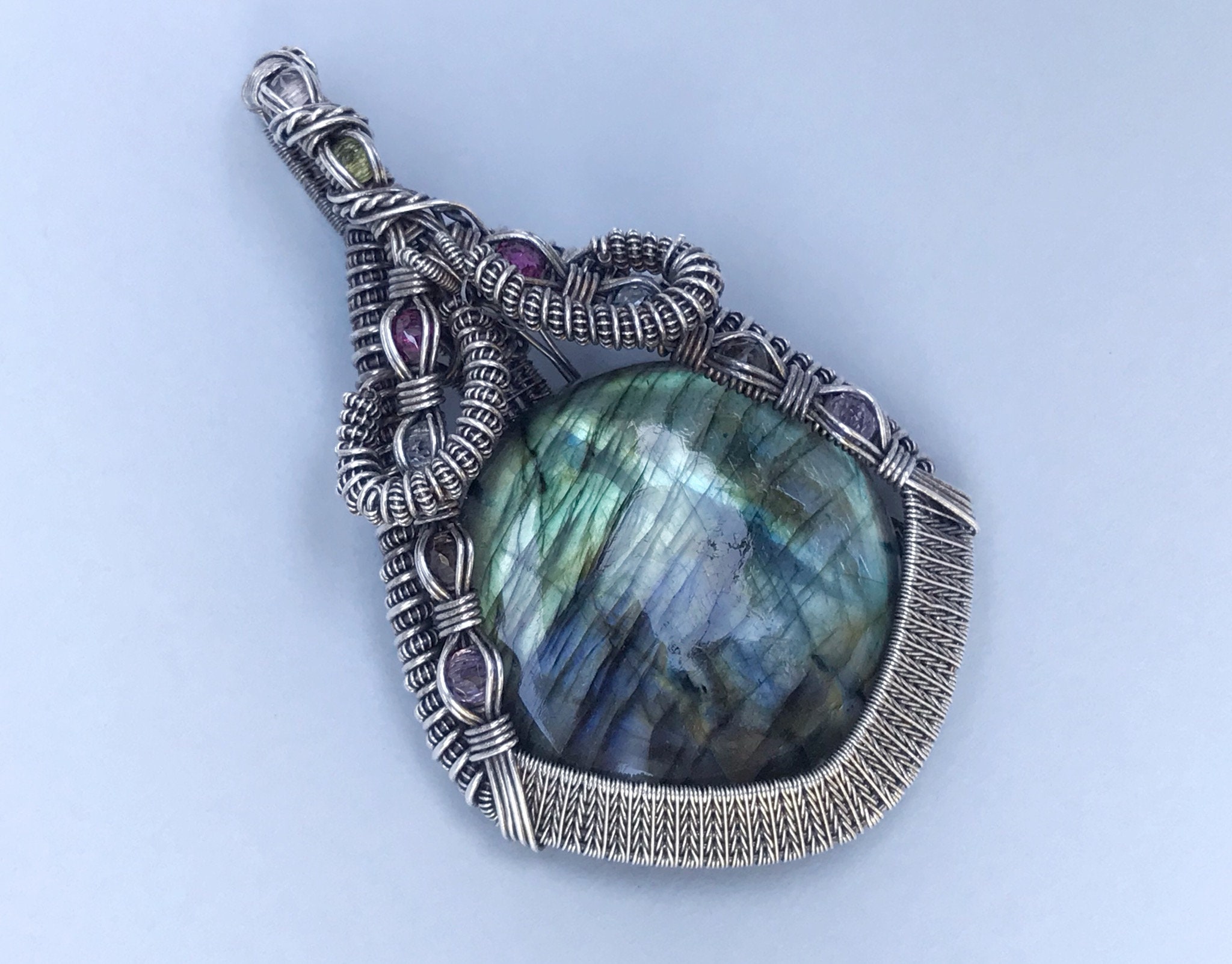 Sterling Silver Antiqued and Hand Polished Wire Wrapped - Etsy