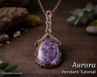 Zelfstudie draadwikkel, draadwikkelpatroon WireArtTutorials Aurora 2-zijdige hanger, doe-het-zelf-sieraden, sieraden maken, draadweven, tutorials draadkunst