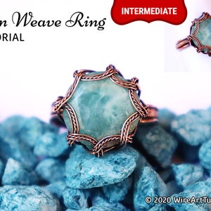 Wire wrap tutorial, wire wrapping tutorial, pattern by WireArtTutorials: Sun Weave Ring, DIY jewelry jewelry making, wire weaving tutorial