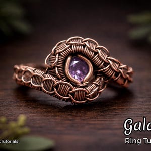 TUTORIEL Patron PDF de la bague galaxie, bijoux en fil métallique tissé, tissage d'emballage, tissage enveloppé, fabrication de bijoux DIY en cuivre, modèle étape par étape image 1