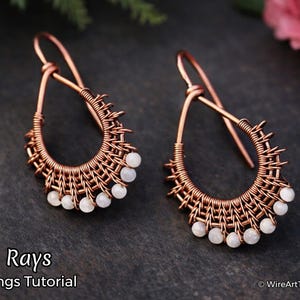 TUTORIAL Sonnenstrahlen Ohrringe Draht gewickelt, Schmuckherstellung, PDF Muster, DIY Perlenschmuck, Wire Art Tutorials Design, Anleitung