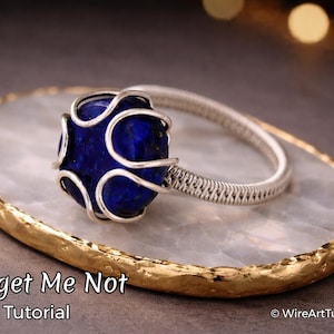 TUTORIAL Vergissmeinnicht Ring PDF Muster, Draht gewickelt Schmuck, Drahtgeflecht Muster, DIY Schmuckherstellung, Hobby Handwerk