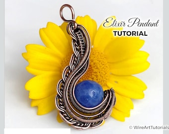 WireArtTutorials Elixir braided pendant tutorial,wire wrap pattern, DIY jewellery making, weaving, wrapping, craft idea, beginner lesson