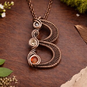 WireArtTutorials Letter B pendant wire wrap tutorial, weaving pattern,DIY jewelry,crystal jewellery making, weaving,wire art tutorials image 2