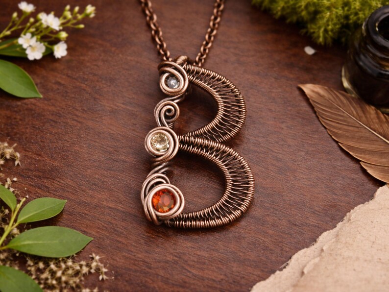 WireArtTutorials Letter B pendant wire wrap tutorial, weaving pattern,DIY jewelry,crystal jewellery making, weaving,wire art tutorials image 2