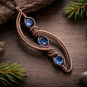 WireArtTutorials River Dance-tutorial kristallen hanger, wikkelpatroon, doe-het-zelf sieraden maken, weven, inpakken, tutorials draadkunst afbeelding 2