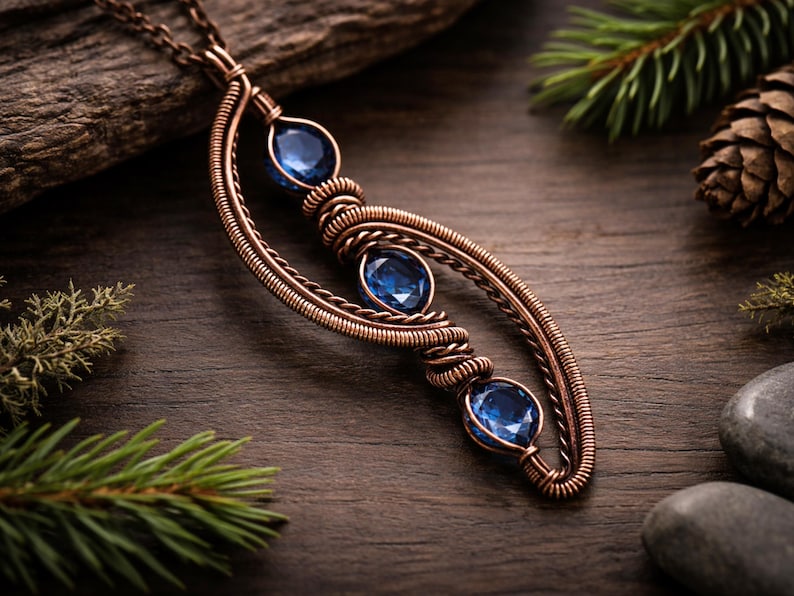 WireArtTutorials River Dance-tutorial kristallen hanger, wikkelpatroon, doe-het-zelf sieraden maken, weven, inpakken, tutorials draadkunst afbeelding 2