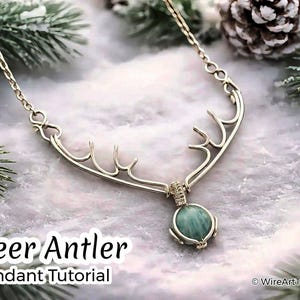Deer Antler wire wrapped pendant tutorial, cabochon setting jewelry, crafting lesson, art jewellery, diy gift, wire weaving pattern