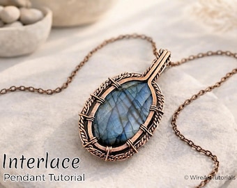 Draht gewickelt Anhänger Tutorial, Cabochon Schmuck Anleitung, Bastelkurs, Kunst Schmuck, DIY Geschenk, Draht Weben Muster