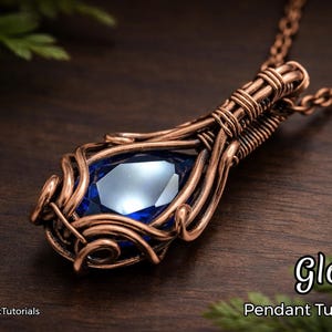 Tutoriales de WireArt: Tutorial de envoltura de alambre para colgante Glory, patrón de envoltura de alambre, joyería DIY, fabricación de joyas de cristal, tejido de alambre, tutoriales de arte con alambre