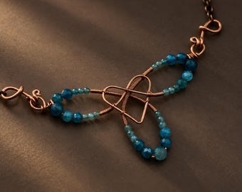 WireArtTutorials Celtic beaded Triquetra necklace, pendant tutorial, wire wrap pattern, DIY jewellery making, wire art tutorials