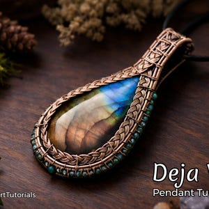 WireArtTutorials Deja Vu Double Sides pendant wire wrap tutorial, weaving pattern, DIY jewelry making, weaving, copper wire art tutorials