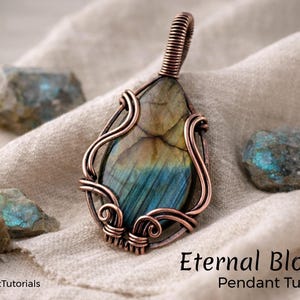 WireArtTutorials Eternal Bloom pendant, wire wrap tutorial, cabochon setting pattern, DIY jewelry making, weaving, beading, step by step art