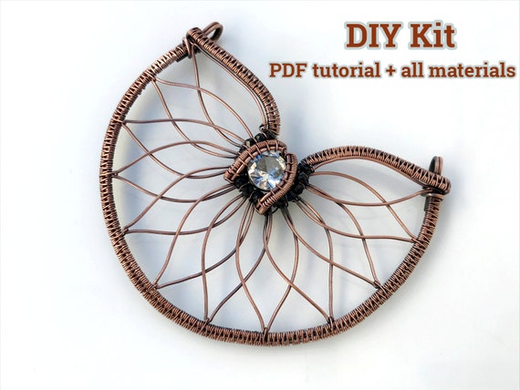 diy materials wrapping weaving jewelry making pattern FULL KIT Wonderland pendant,Marvelous rings,wire wrap tutorial PDF file