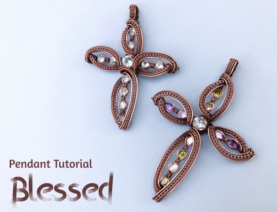 FULL KIT Blessed Cross Pendant,petite Ring,wire Wrap Tutorial, Diy