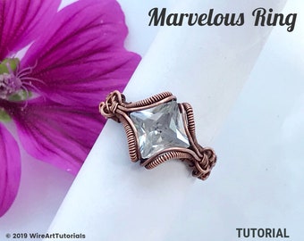 Wire wrap tutorial,wire wrapping pattern WireArtTutorials Marvelous ring,DIY jewelry,jewelry making,wire weaving,wire art tutorials